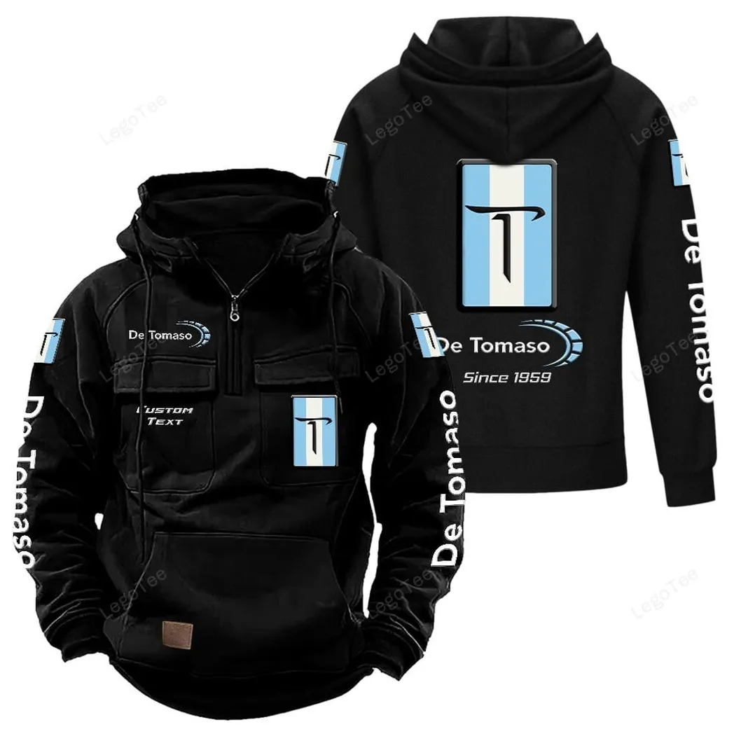 De Tomaso Hoodie Reißverschluss Taktischer, All-Over-Print-Hoodie De Tomaso - Schwarz CAR96021425695-2