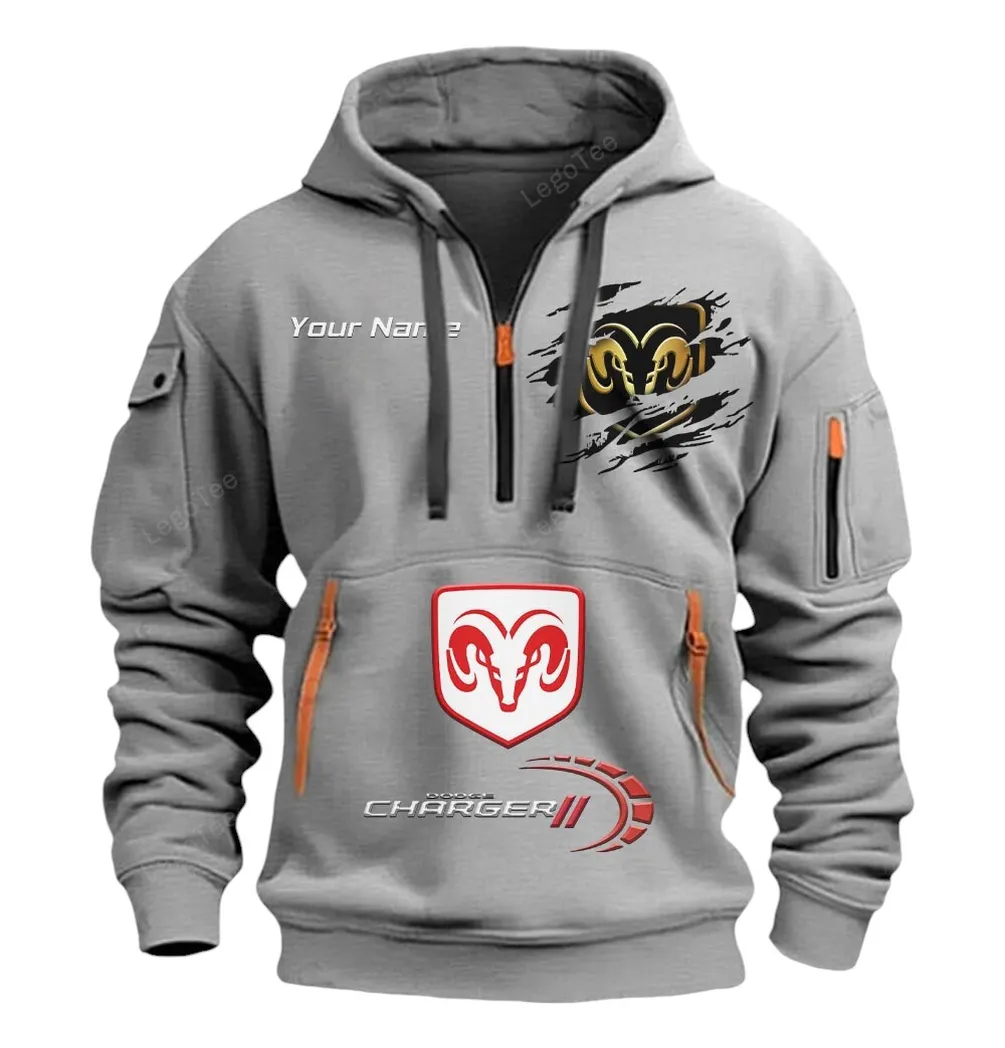 dodge charger half zip hoodie car113021425810 best gift for him husband boyfriend grau vjkrg