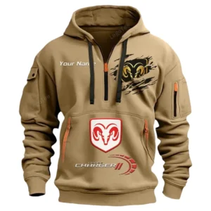 dodge charger half zip hoodie car113021425810 best gift for him husband boyfriend khaki npxuv