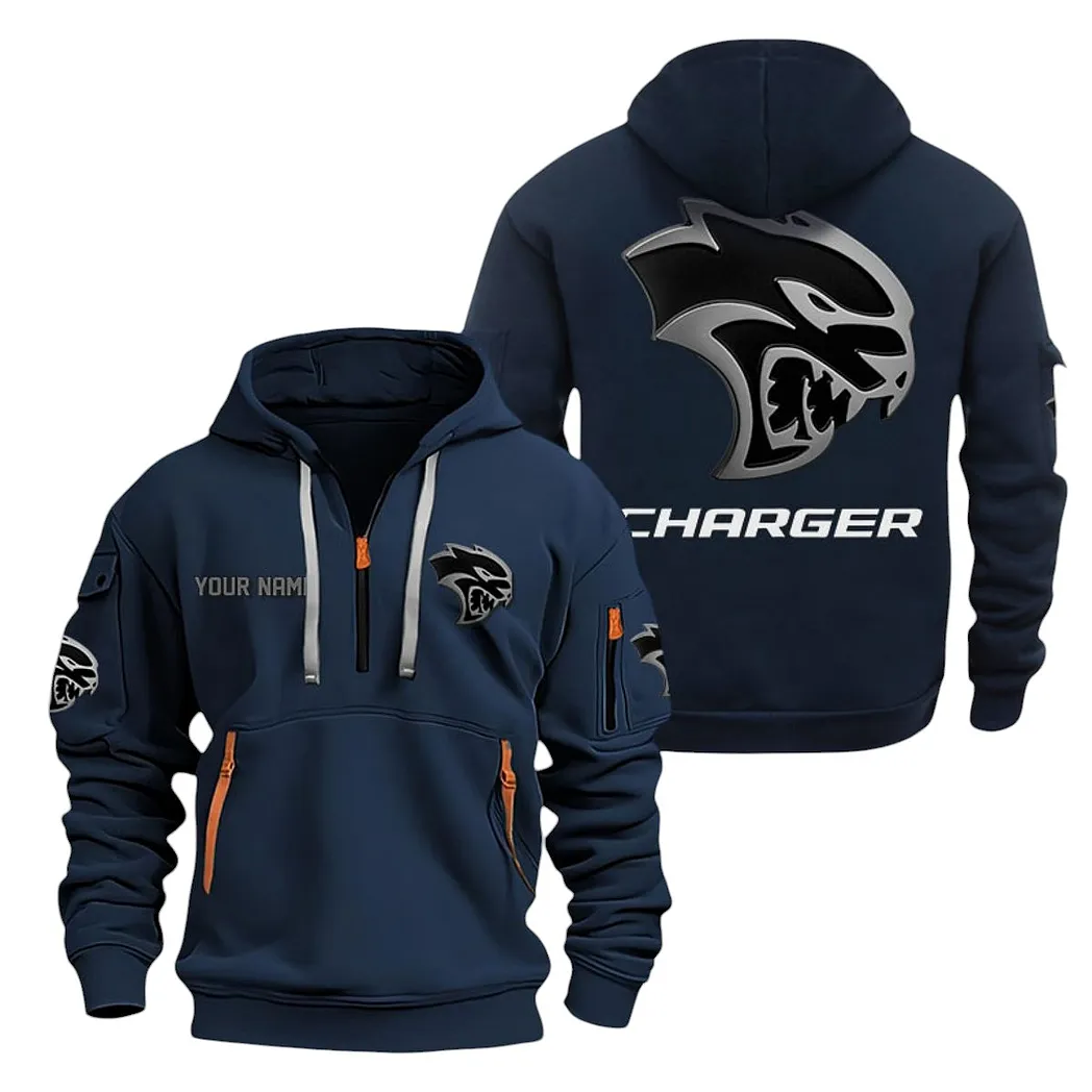 Dodge Charger Half Zip Hoodie For Men, Gift For Dodge Charger Lovers CAR20022125730 - Marineblau