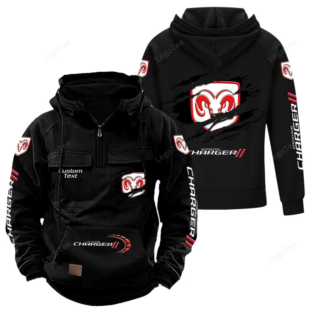 Dodge Charger Hoodie Reißverschluss Taktischer, All-Over-Print-Hoodie Dodge Charger - Schwarz CAR122021425059-2