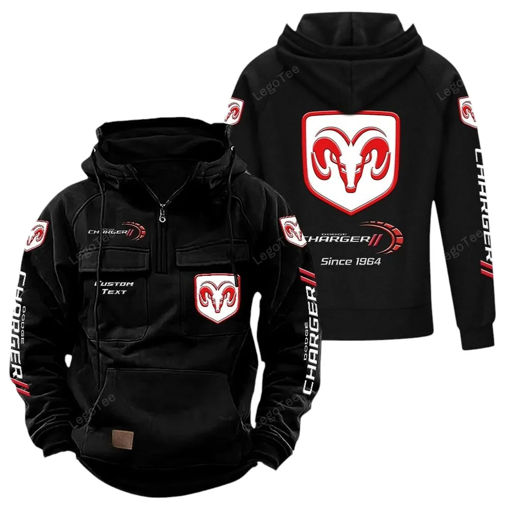 Dodge Charger Hoodie Reißverschluss Taktischer, All-Over-Print-Hoodie Dodge Charger - Schwarz CAR96021425712-2