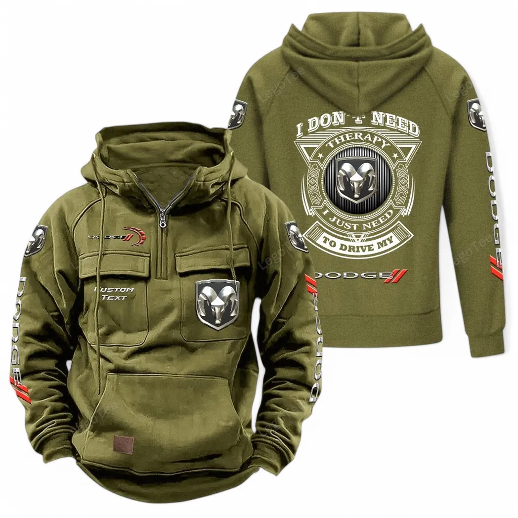 Dodge Tactical Quarter Zip Hoodie CAR106021525050 - Olivgrün