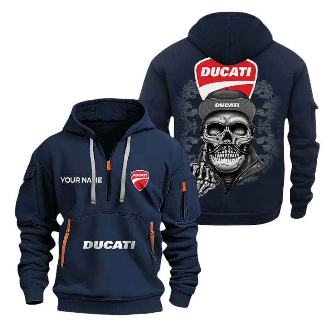ducati half zip hoodie for men gift for ducati fan car166022625187 marineblau 9nd1q