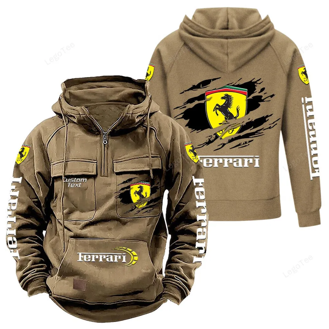 ferrari hoodie reiverschluss taktischer all over print hoodie ferrari khaki car122021425022 4