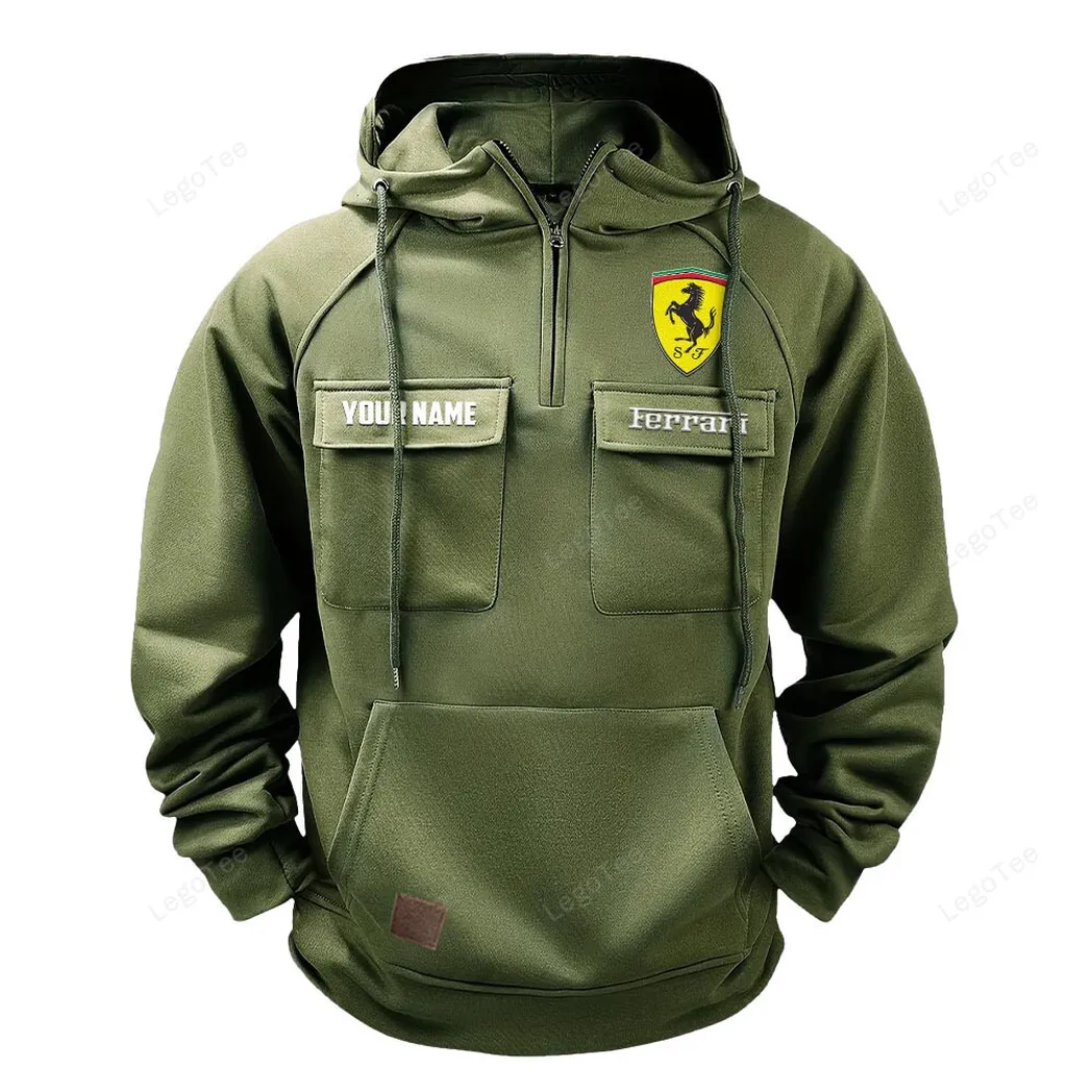 ferrari hoodie reiverschluss taktischer all over print hoodie ferrari olivgrn car109021425400 1 dsnhi