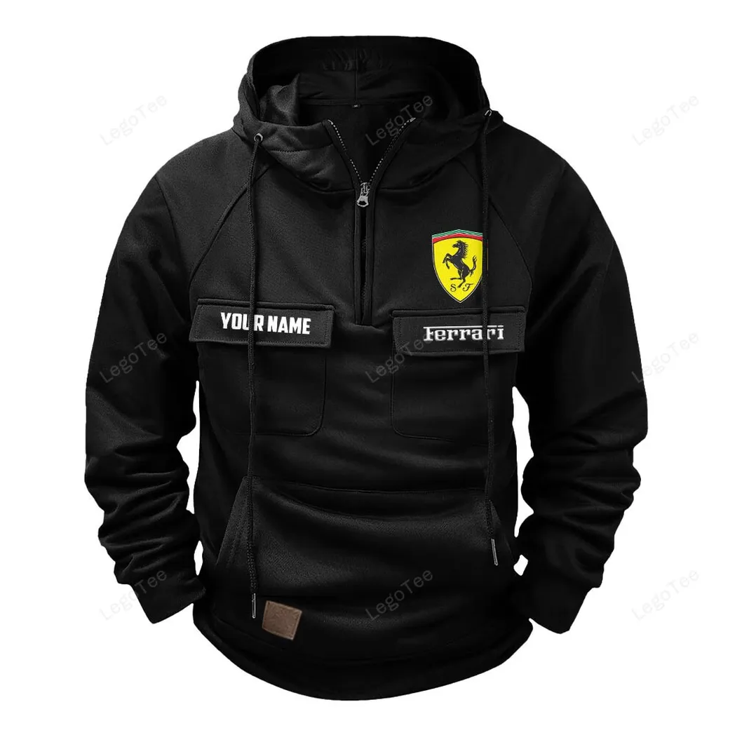 Ferrari Hoodie Reißverschluss Taktischer, All-Over-Print-Hoodie Ferrari - Schwarz CAR109021425400-2