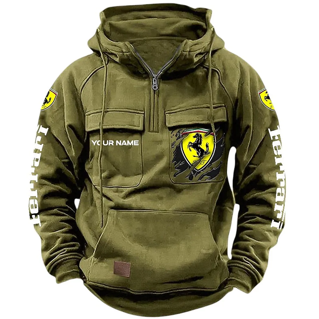 ferrari hoodie reiverschluss taktischer all over print hoodie ferrari car164022425143 olivgrn u8hwa