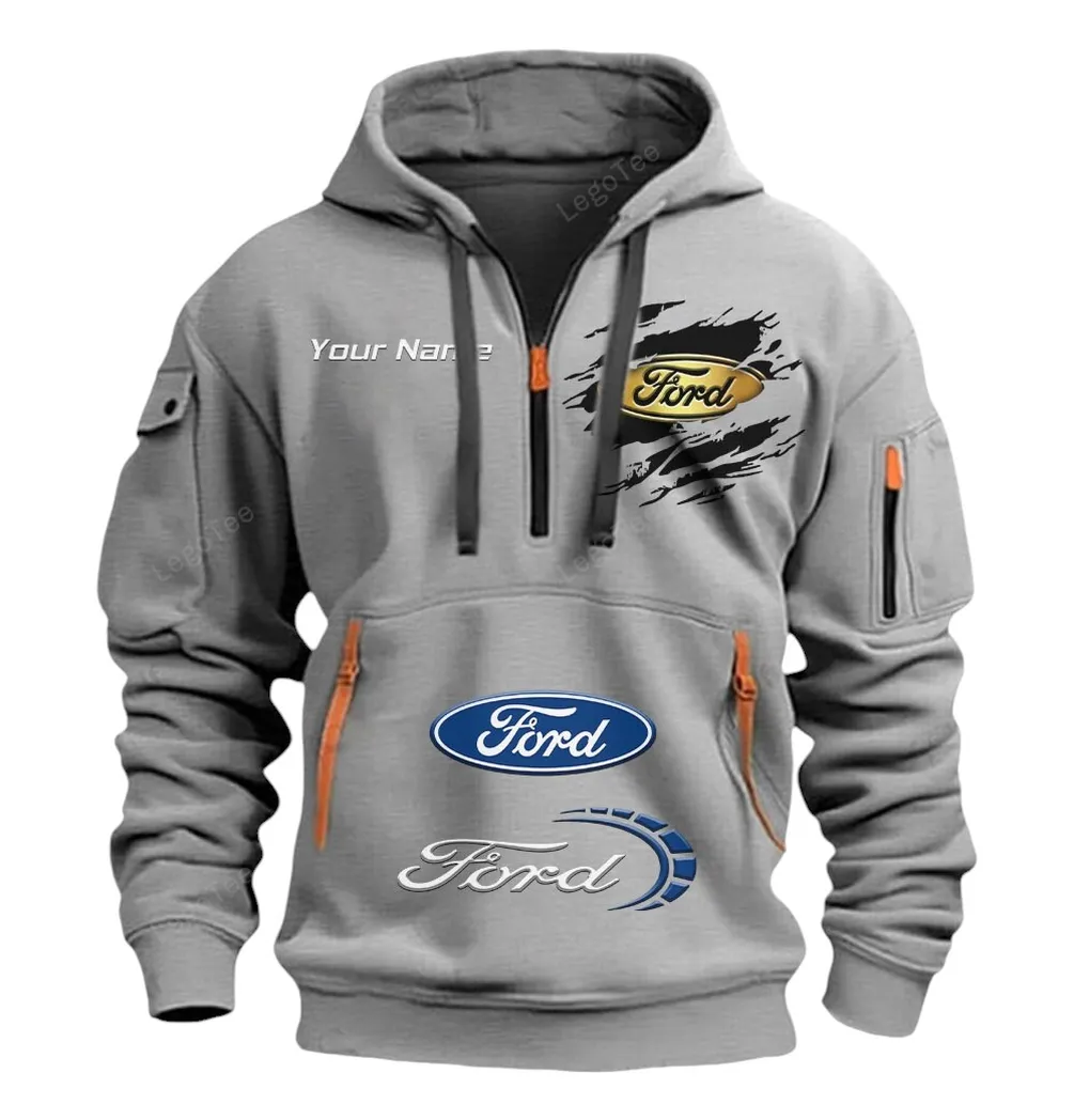 ford half zip hoodie car113021425778 best gift for him husband boyfriend grau 3cinf