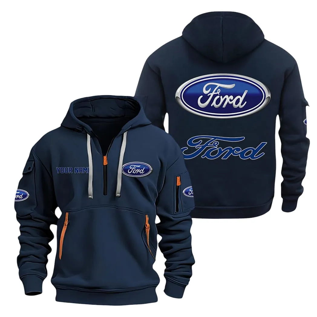 Ford Half Zip Hoodie For Men, Gift For Ford Lovers CAR20022125670 - Marineblau