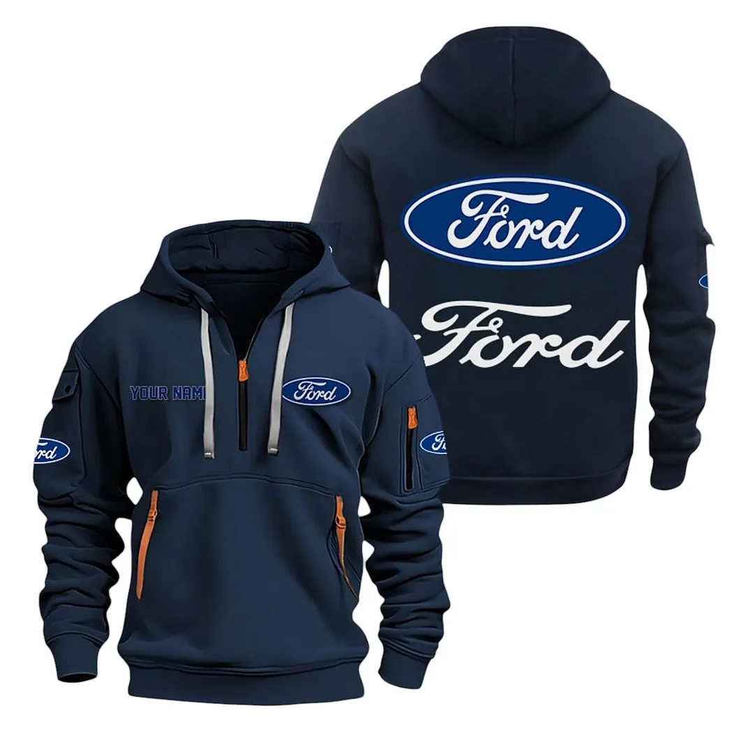 Ford Half Zip Hoodie For Men, Gift For Ford Lovers CAR20022125673 - Marineblau