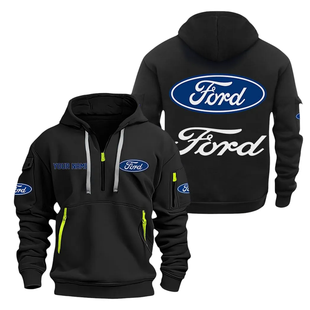 Ford Half Zip Hoodie For Men, Gift For Ford Lovers CAR20022125673 - Schwarz