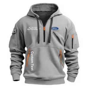 Ford Half Zip Hoodie For Men, Gift For Him, Husband, Boyfriend - Grau CAR112021425559-2