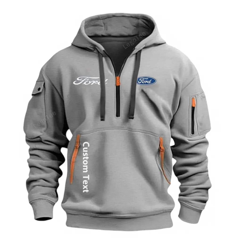 ford half zip hoodie for men gift for him husband boyfriend grau car112021425559 2 wlpez