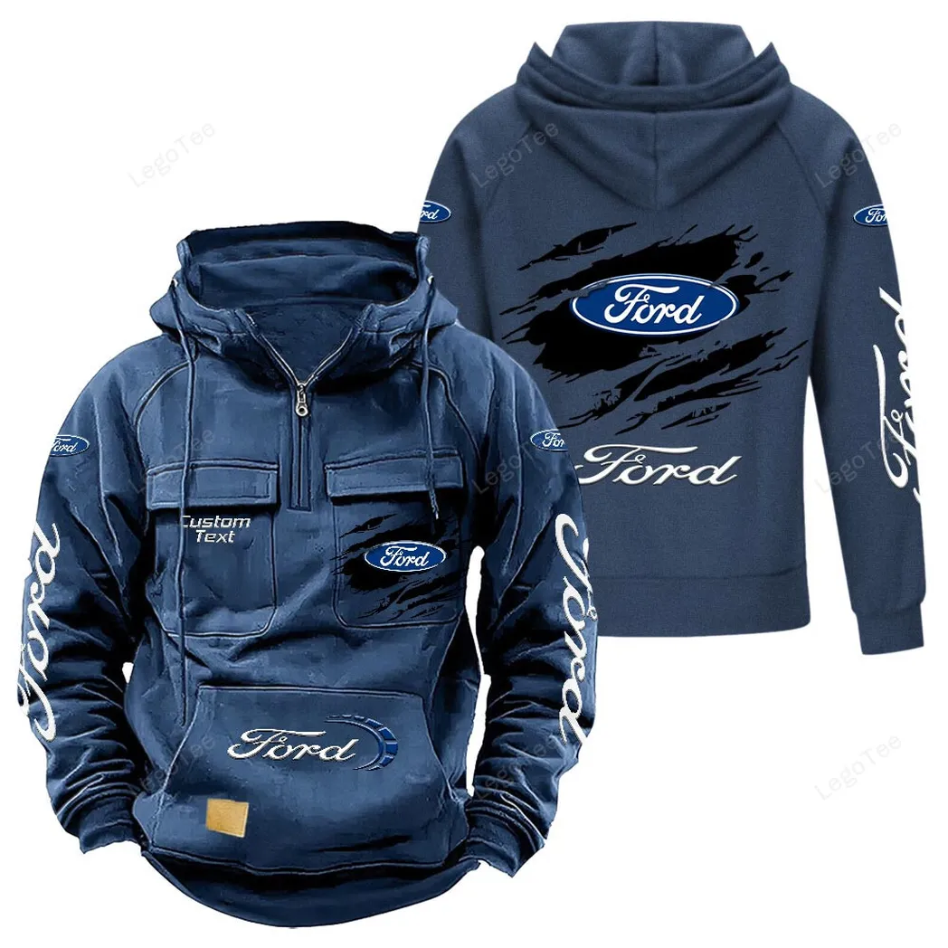 Ford Hoodie Reißverschluss Taktischer, All-Over-Print-Hoodie Ford - Dunkelblau CAR122021425004-3