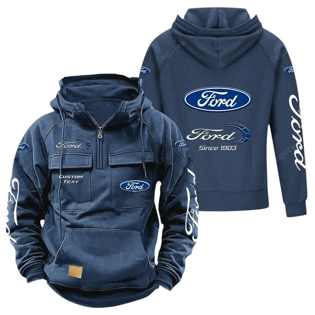 Ford Hoodie Reißverschluss Taktischer, All-Over-Print-Hoodie Ford - Dunkelblau CAR96021425668-3