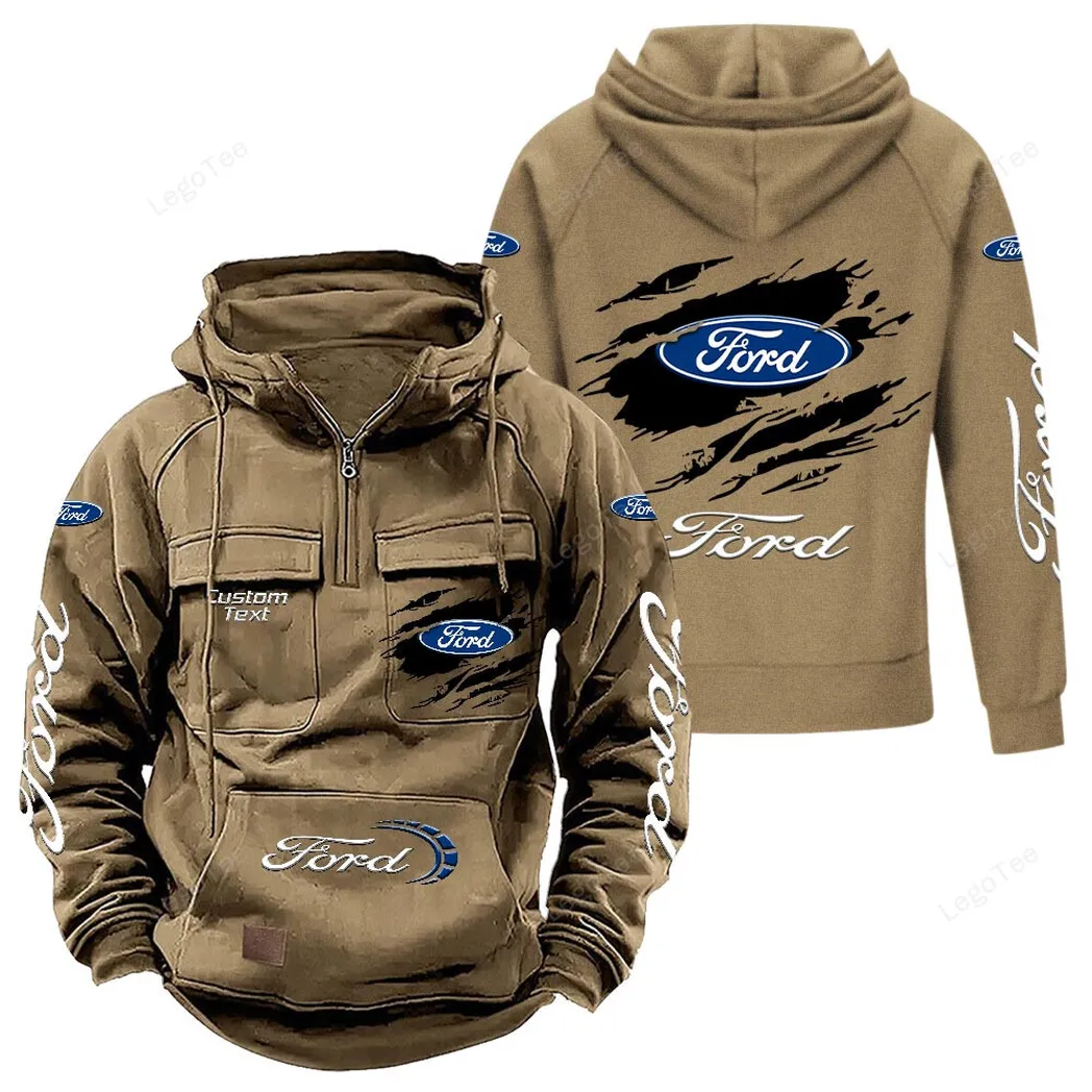 Ford Hoodie Reißverschluss Taktischer, All-Over-Print-Hoodie Ford - Khaki CAR122021425004-4