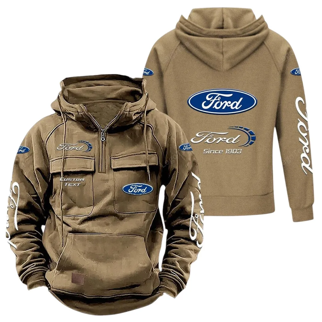 Ford Hoodie Reißverschluss Taktischer, All-Over-Print-Hoodie Ford - Khaki CAR96021425668-4