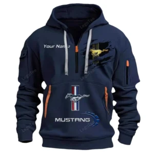 ford mustang half zip hoodie car113021425856 best gift for him husband boyfriend marineblau cvve5
