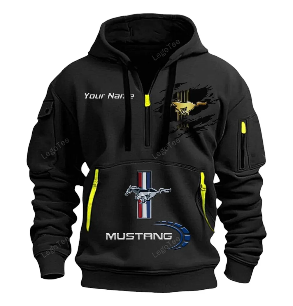 ford mustang half zip hoodie car113021425856 best gift for him husband boyfriend schwarz bc75p