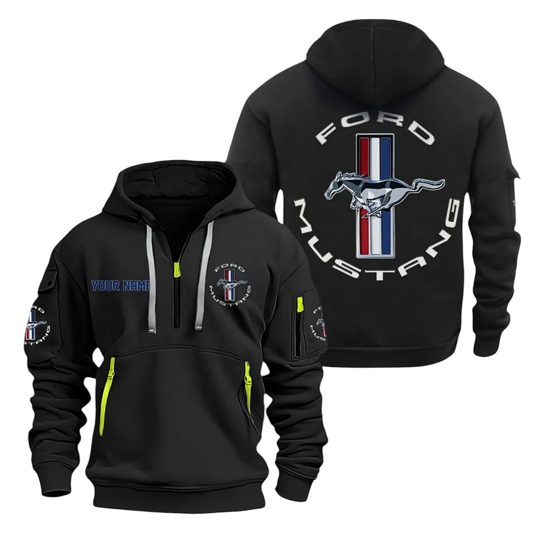 ford mustang half zip hoodie for men gift for ford mustang lovers car20022125691 schwarz yy03w