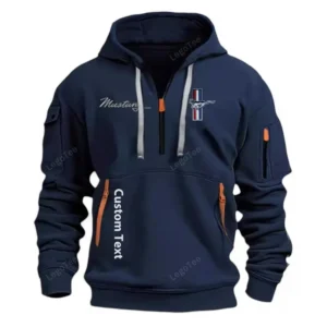 Ford Mustang Half Zip Hoodie For Men, Gift For Him, Husband, Boyfriend - Marineblau CAR112021425560-4
