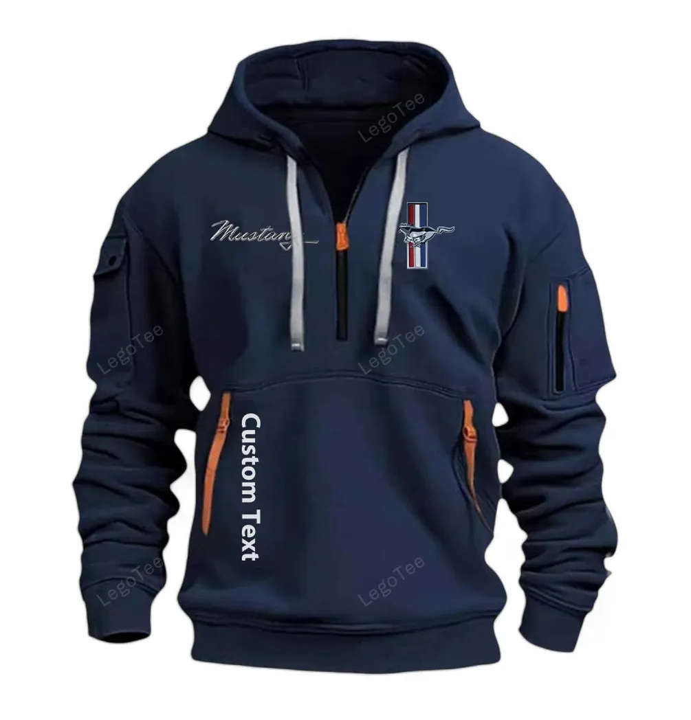 ford mustang half zip hoodie for men gift for him husband boyfriend marineblau car112021425560 4 8asbc