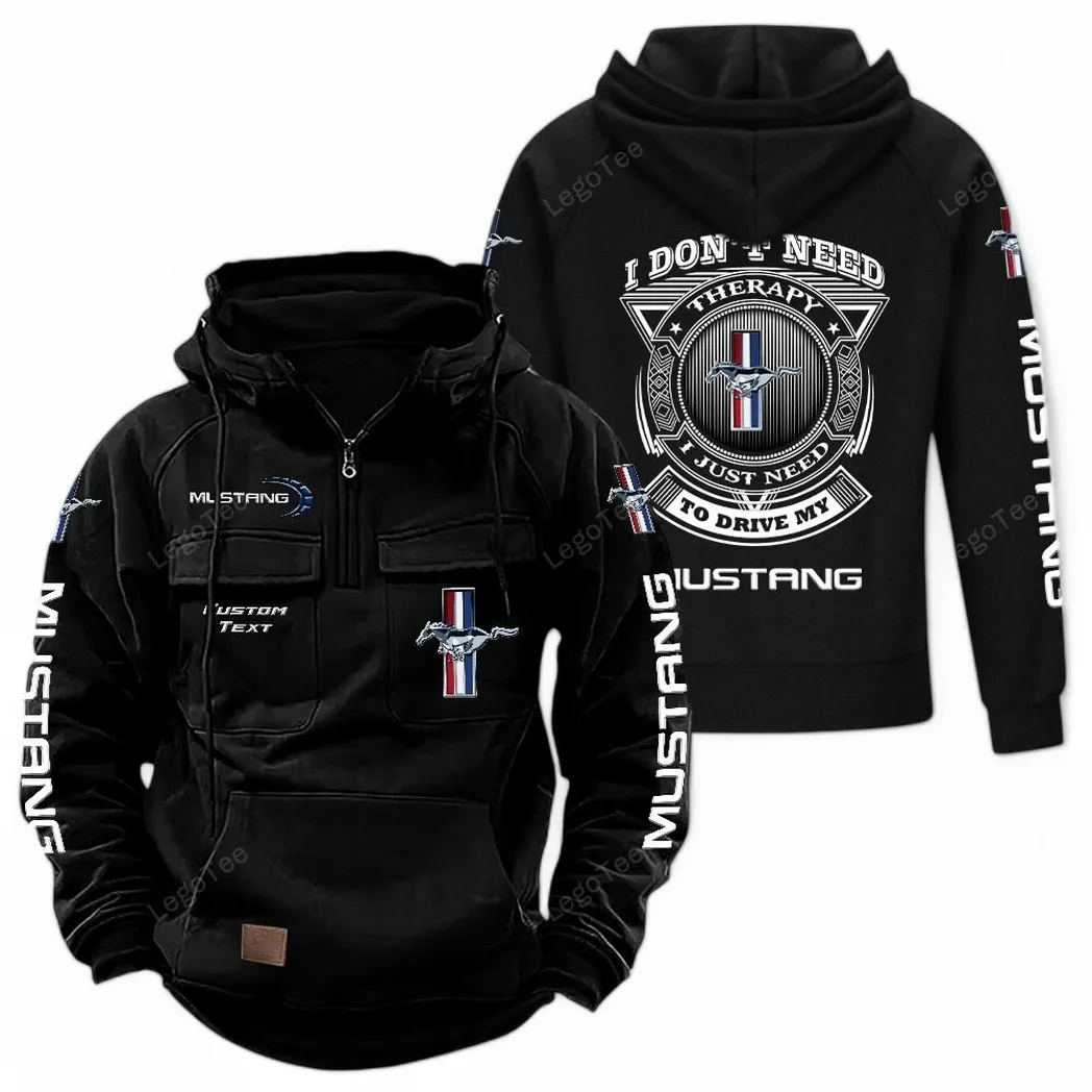 Ford Mustang Tactical Quarter Zip Hoodie CAR106021525006 - Schwarz