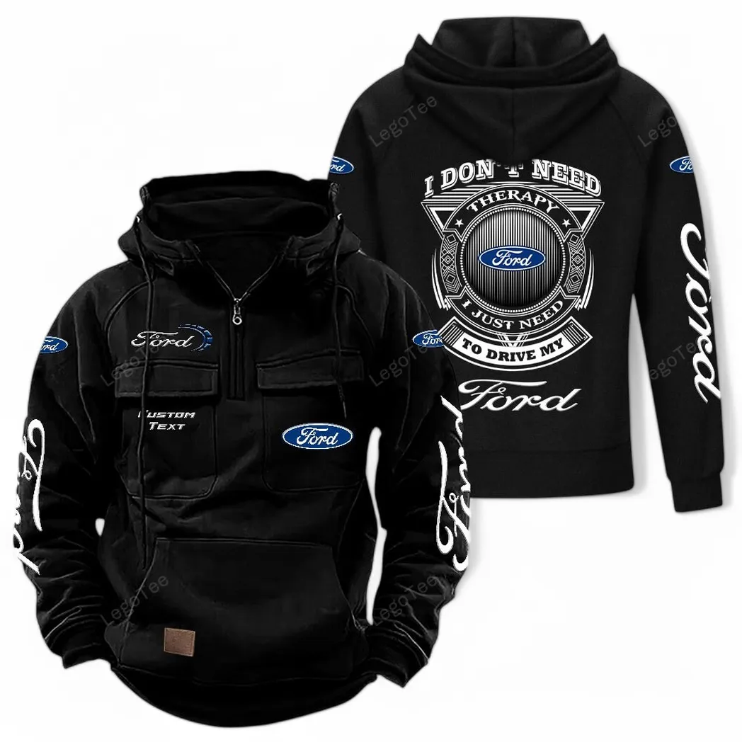 ford tactical quarter zip hoodie car106021525002 schwarz tkhdn