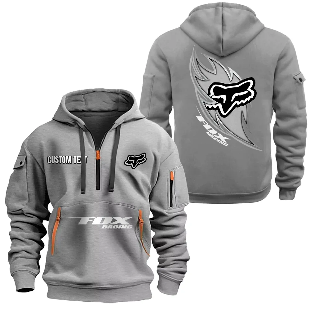 Fox Racing Hoodie Reißverschluss CAR1701112085, CAR Kapuzenpullover mit Allover-Druck - Grau