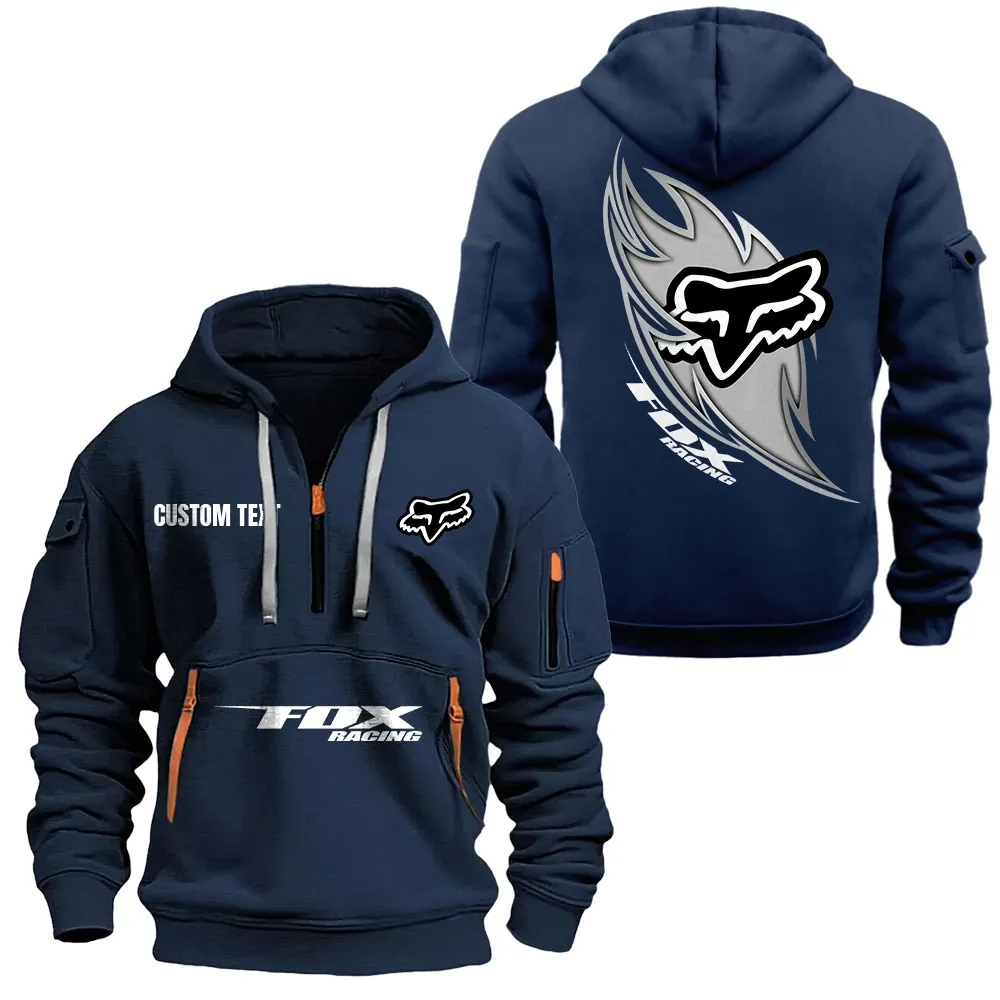 fox racing hoodie reiverschluss car1701112085 car kapuzenpullover mit allover druck marineblau aelp2