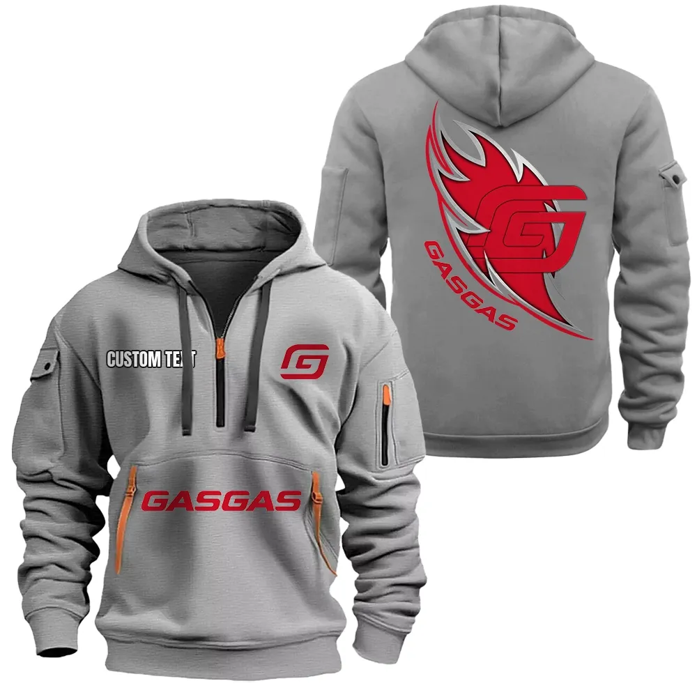 Gas Gas Hoodie Reißverschluss CAR1701112087, CAR Kapuzenpullover mit Allover-Druck - Grau