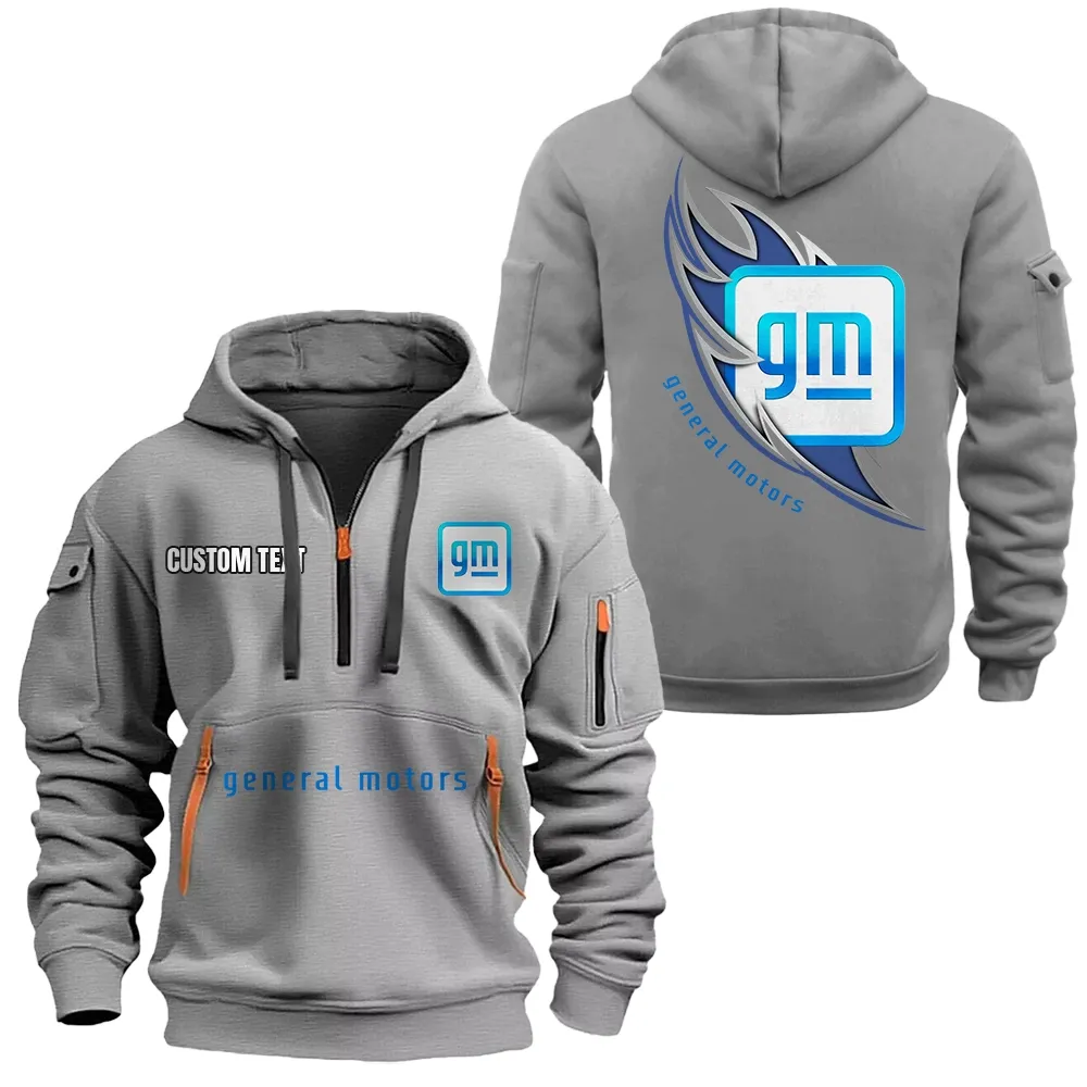 General Motors Hoodie Reißverschluss CAR1701112088, CAR Kapuzenpullover mit Allover-Druck - Grau