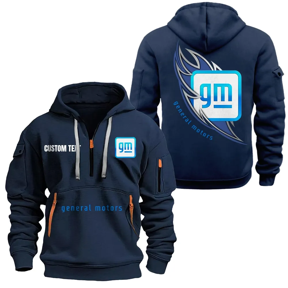 General Motors Hoodie Reißverschluss CAR1701112088, CAR Kapuzenpullover mit Allover-Druck - Marineblau