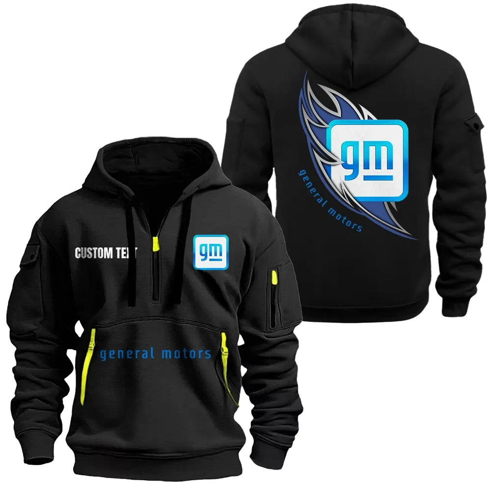 General Motors Hoodie Reißverschluss CAR1701112088, CAR Kapuzenpullover mit Allover-Druck - Schwarz