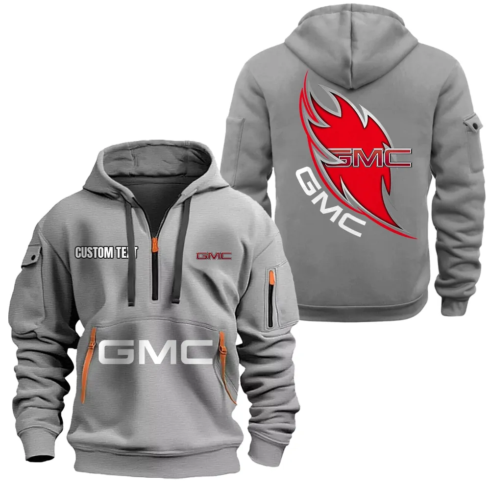GMC Hoodie Reißverschluss CAR1701112089, CAR Kapuzenpullover mit Allover-Druck - Grau