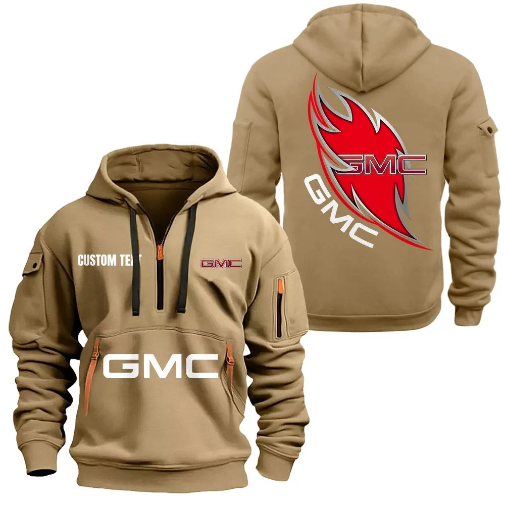 GMC Hoodie Reißverschluss CAR1701112089, CAR Kapuzenpullover mit Allover-Druck - Khaki