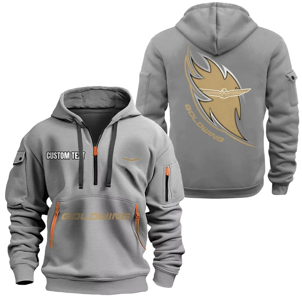 Goldwing Hoodie Reißverschluss CAR1701112090, CAR Kapuzenpullover mit Allover-Druck - Grau