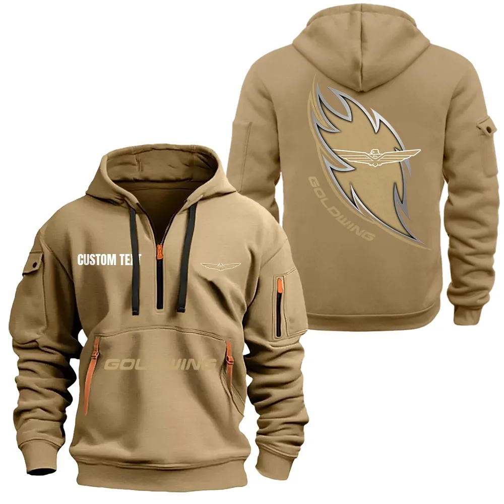 Goldwing Hoodie Reißverschluss CAR1701112090, CAR Kapuzenpullover mit Allover-Druck - Khaki