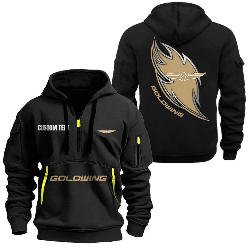 Goldwing Hoodie Reißverschluss CAR1701112090, CAR Kapuzenpullover mit Allover-Druck - Schwarz