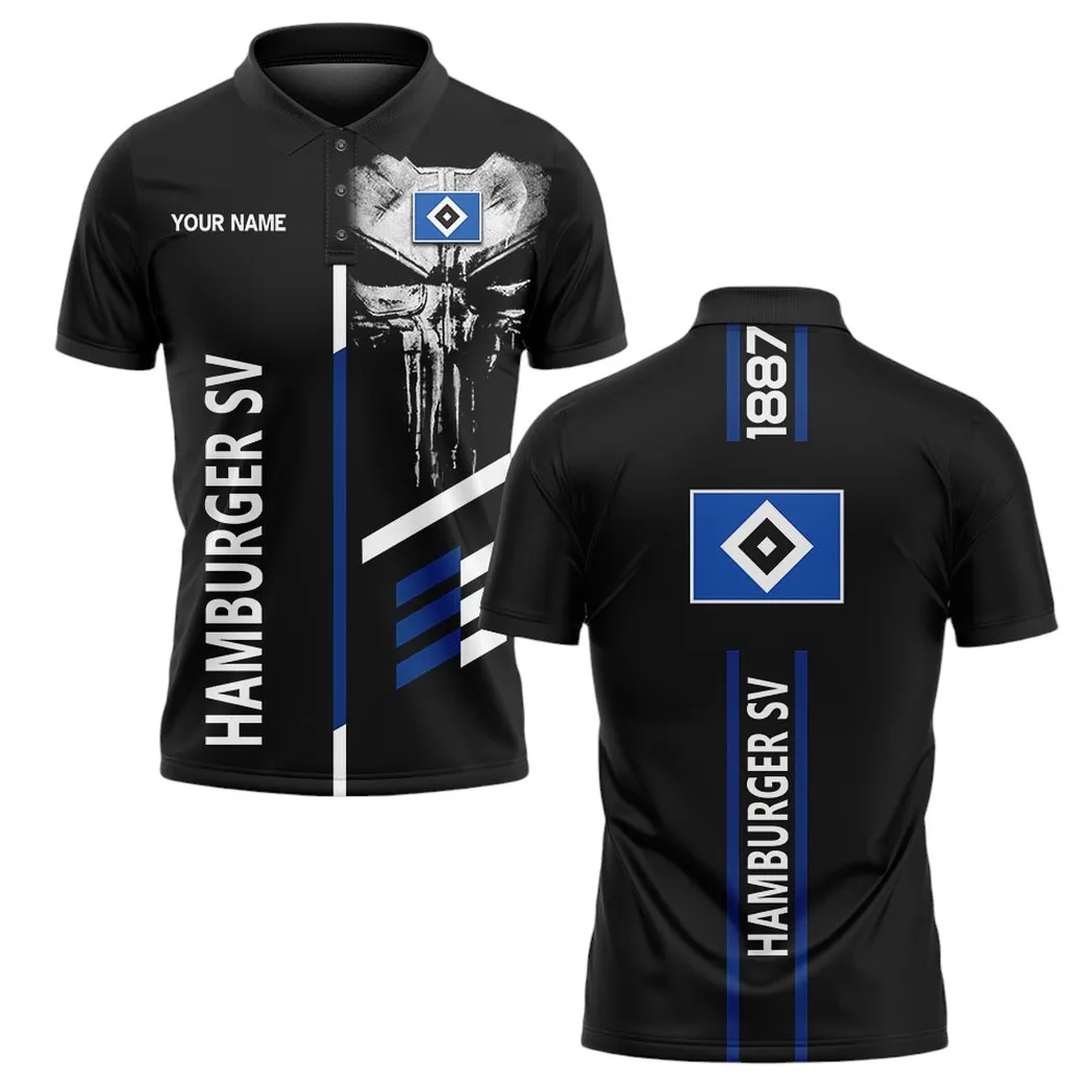 Hamburger SV Poloshirt Herren, All-Over-Print-Polohemd Hamburger SV Bundesliga SPO1816013