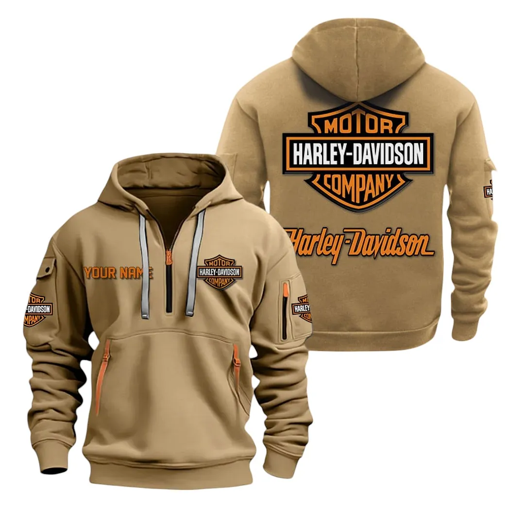 harley davidson half zip hoodie for men gift for harley davidson lovers car20022125672 khaki 6dhbl