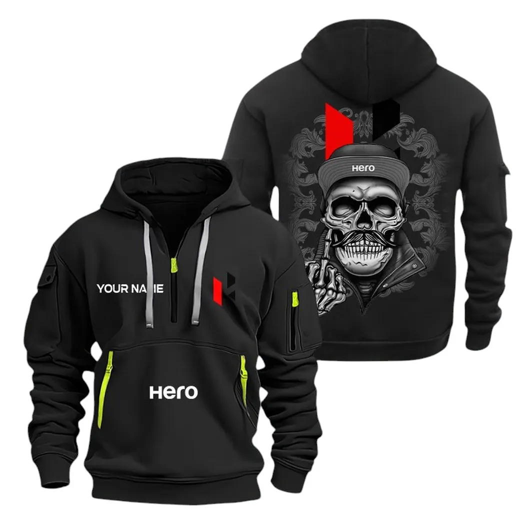 Hero Half Zip Hoodie For Men, Gift For Hero Fan CAR166022625192 - Schwarz