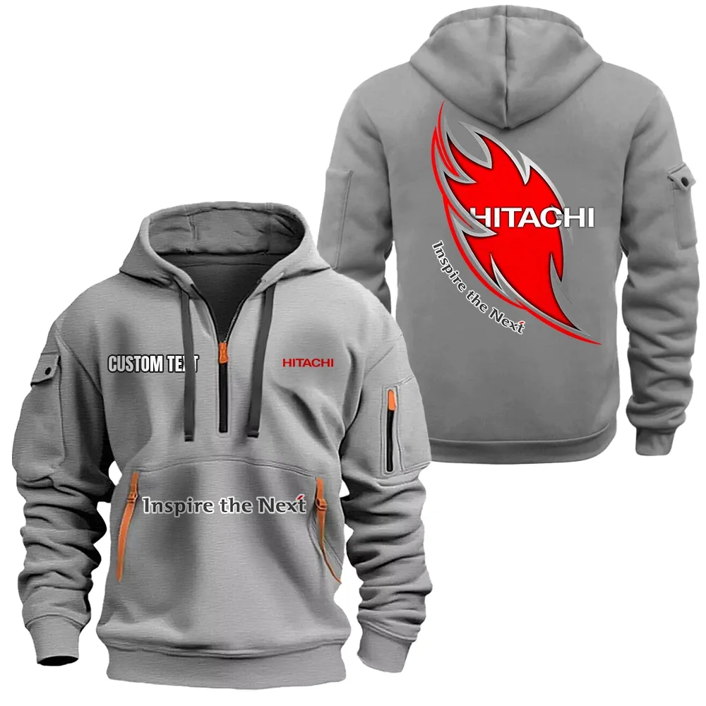 Hitachi Hoodie Reißverschluss CAR1701112094, CAR Kapuzenpullover mit Allover-Druck - Grau