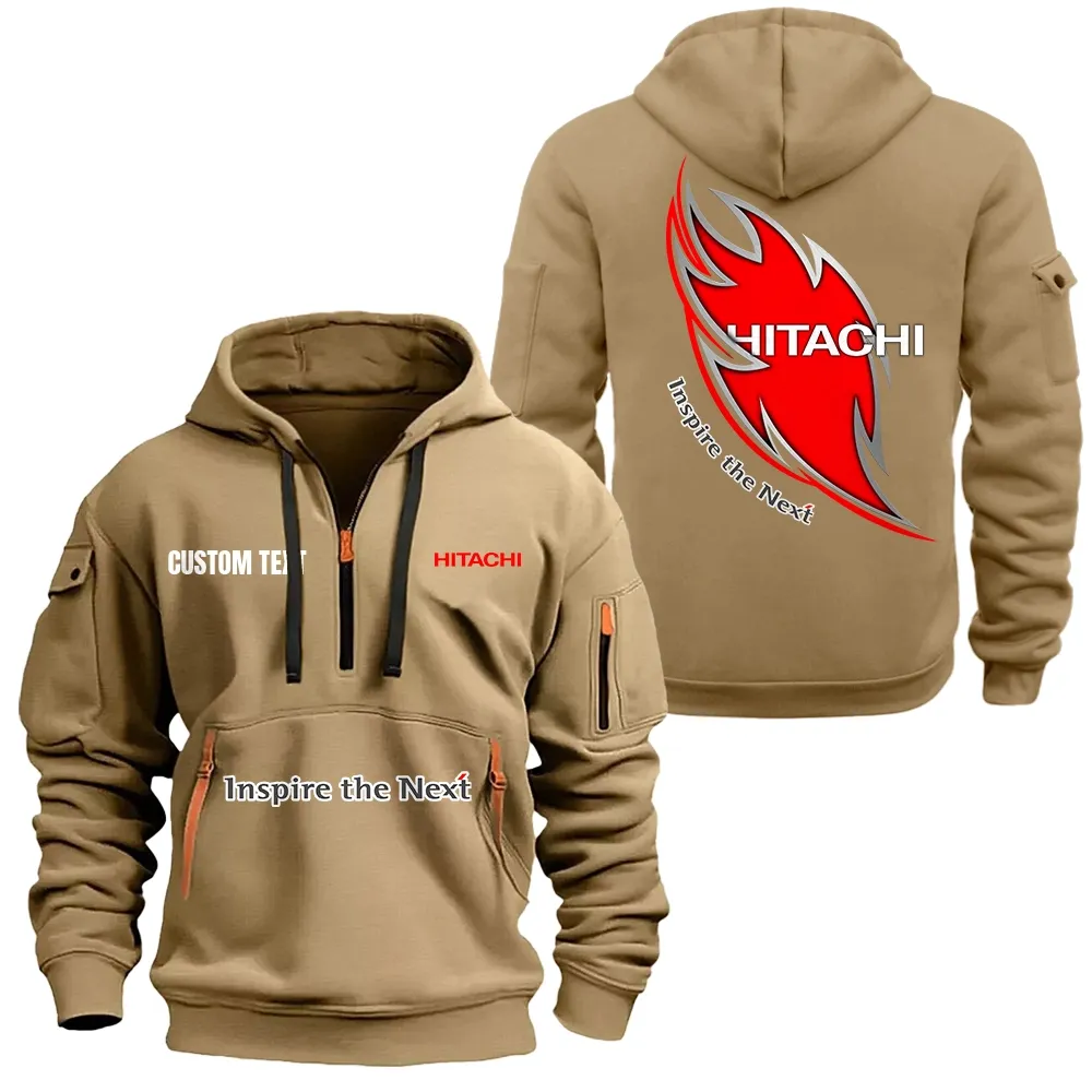 Hitachi Hoodie Reißverschluss CAR1701112094, CAR Kapuzenpullover mit Allover-Druck - Khaki