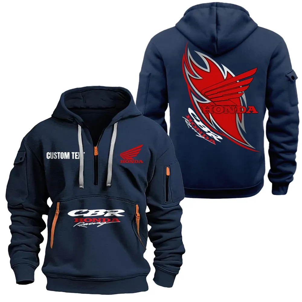 Honda CBR Hoodie Reißverschluss CAR1701112096, CAR Kapuzenpullover mit Allover-Druck - Marineblau