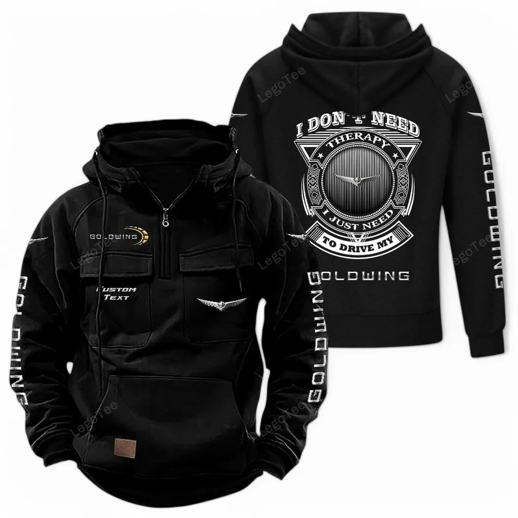honda gold wing tactical quarter zip hoodie car106021525052 schwarz tt0s4
