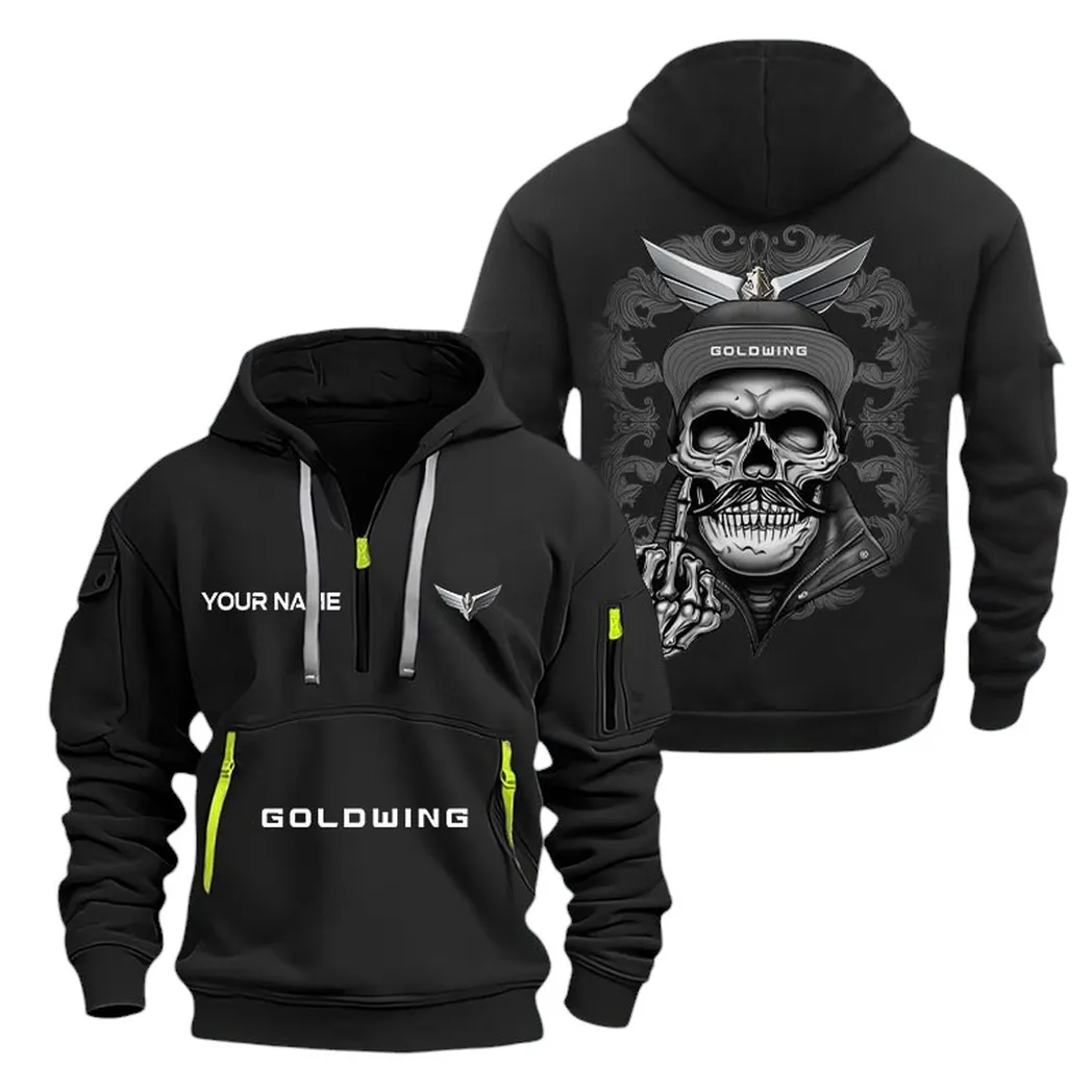 Honda Goldwing Half Zip Hoodie For Men, Gift For Honda Goldwing Fan CAR166022625185 - Schwarz