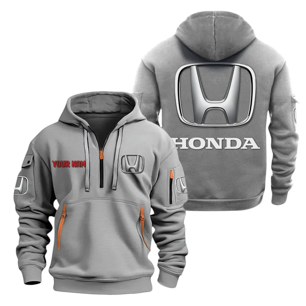 honda half zip hoodie for men gift for honda lovers car20022125690 grau attbi
