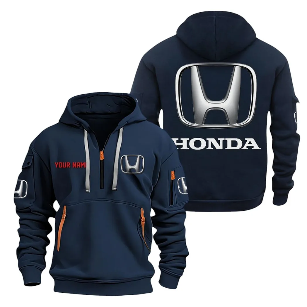 Honda Half Zip Hoodie For Men, Gift For Honda Lovers CAR20022125690 - Marineblau
